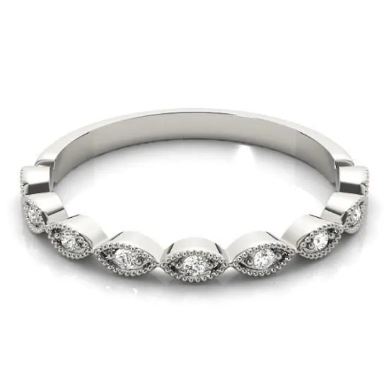 Fire Brilliance Rings Stackables 12 Eternity TriTone Gold Petite Marquise Milgrain Set 3Band Set Selectables