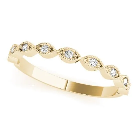 Fire Brilliance Rings Stackables 12 Eternity TriTone Gold Petite Marquise Milgrain Set 3Band Set Selectables