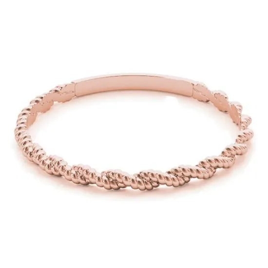 Fire Brilliance Rings Stackables 34 Eternity TriTone Gold Beaded Rope 3Band Set Selectables
