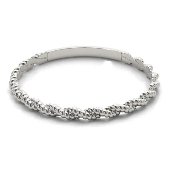 Fire Brilliance Rings Stackables 34 Eternity TriTone Gold Beaded Rope 3Band Set Selectables