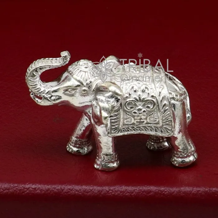Fully solid 925 Sterling silver Elephant statue figurine sculpture best gifting or puja article figurine for wealth and prosperity art608 TRIBAL ORNAMENTS Necklaces Fully solid 925 Sterling silver Elephant statue figurine sculpture best gifting or puja article figurine for wealth and prosperity art608 TRIBAL ORNAMENTS Necklaces