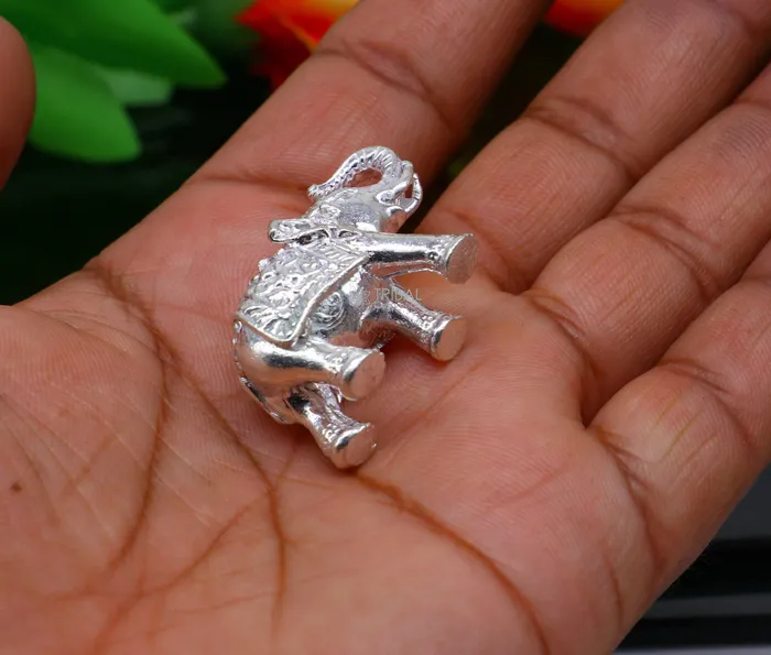Fully solid 925 Sterling silver Elephant statue figurine sculpture best gifting or puja article figurine for wealth and prosperity art608 TRIBAL ORNAMENTS Necklaces Fully solid 925 Sterling silver Elephant statue figurine sculpture best gifting or puja article figurine for wealth and prosperity art608 TRIBAL ORNAMENTS Necklaces