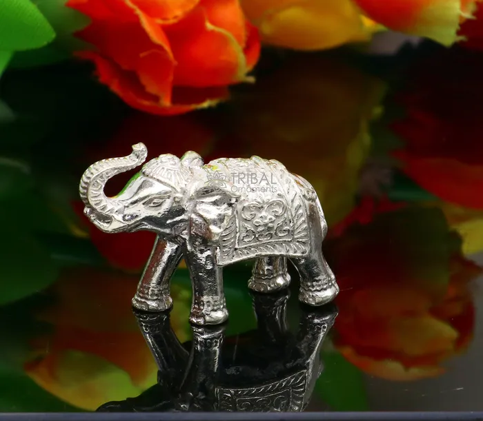 Fully solid 925 Sterling silver Elephant statue figurine sculpture best gifting or puja article figurine for wealth and prosperity art608 TRIBAL ORNAMENTS Necklaces Fully solid 925 Sterling silver Elephant statue figurine sculpture best gifting or puja article figurine for wealth and prosperity art608 TRIBAL ORNAMENTS Necklaces