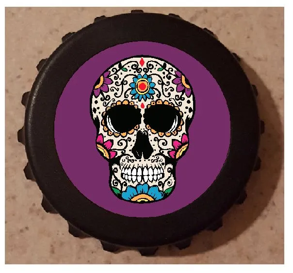 G27 Purple Sugar Skull Bottle Opener Iris Fashion Jewelry Rings