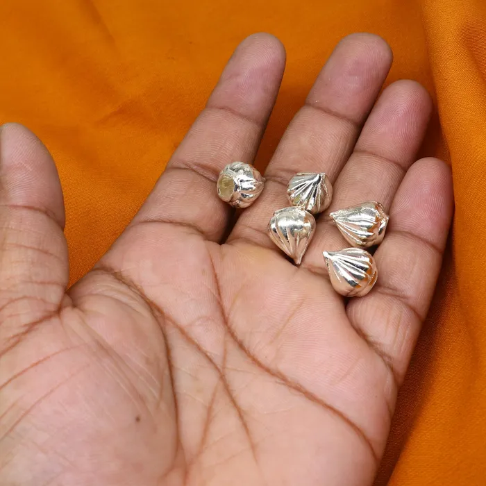 Ganesha Modak prasadam sterling Silver for Puja Offering Sweet Prasad for Lord Ganesha Pooja Item art793 TRIBAL ORNAMENTS Necklaces