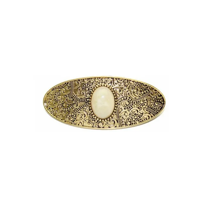 H28 Gold With Ivory Gem Hair Accessory 01 Necklaces