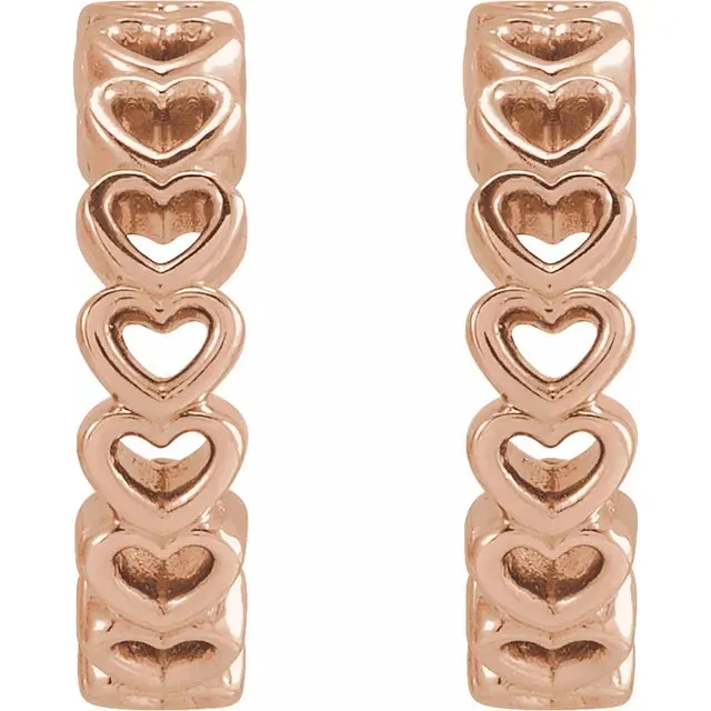 Heart Design Hoop Huggies Hoop Earrings Fire Brilliance Earrings