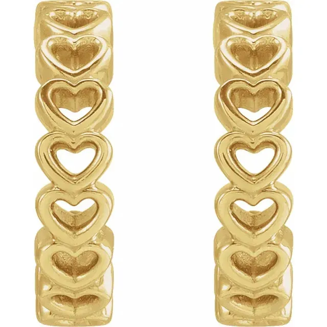 Heart Design Hoop Huggies Hoop Earrings Fire Brilliance Earrings