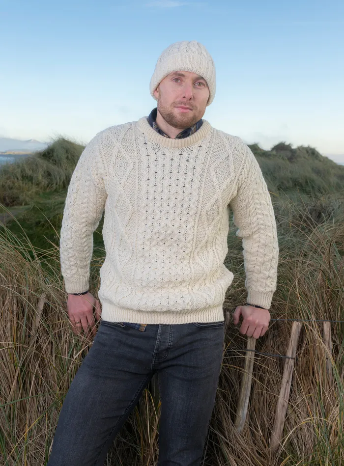 Heritage Aran Wool Sweater Aran Woollen Mills Earrings