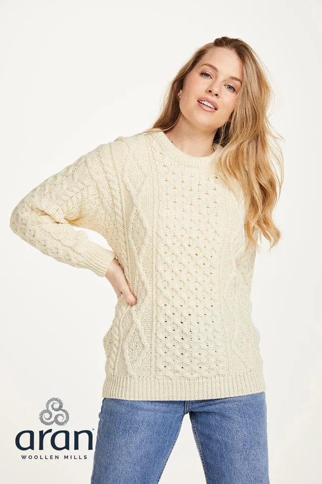 Heritage Aran Wool Sweater Aran Woollen Mills Earrings