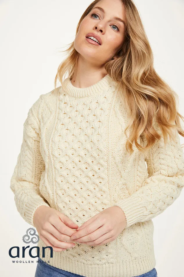 Heritage Aran Wool Sweater Aran Woollen Mills Earrings