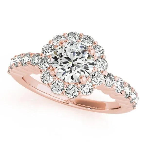 Jana Round Center Stone Cathedral Halo Engagement Ring Fire Brilliance Rings