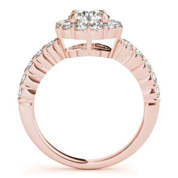 Jana Round Center Stone Cathedral Halo Engagement Ring Fire Brilliance Rings