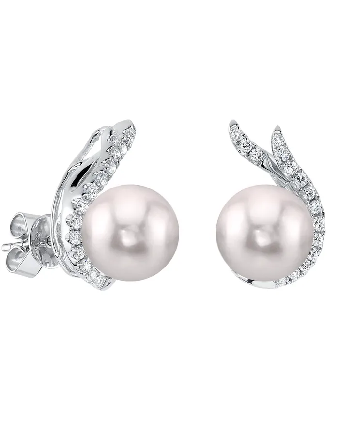 Japanese Akoya Pearls Diamonds Rebecca Earrings spt Earrings