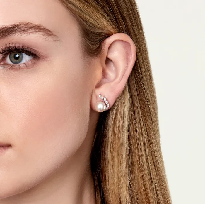 Japanese Akoya Pearls Diamonds Rebecca Earrings spt Earrings
