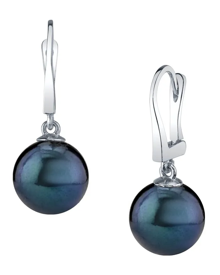 Japanese Black Akoya Pearl Classic Elegance Earrings spt Earrings