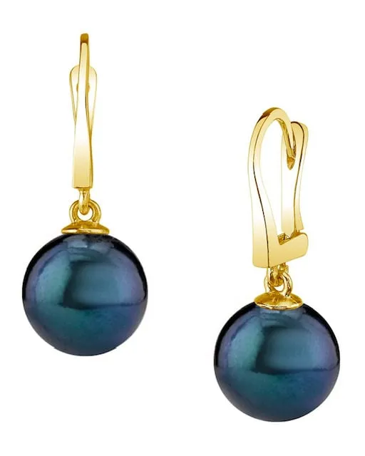 Japanese Black Akoya Pearl Classic Elegance Earrings spt Earrings