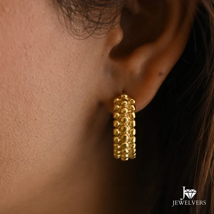 Jewelvers Earrings 18K GoldFilled Beaded Hoop Earrings
