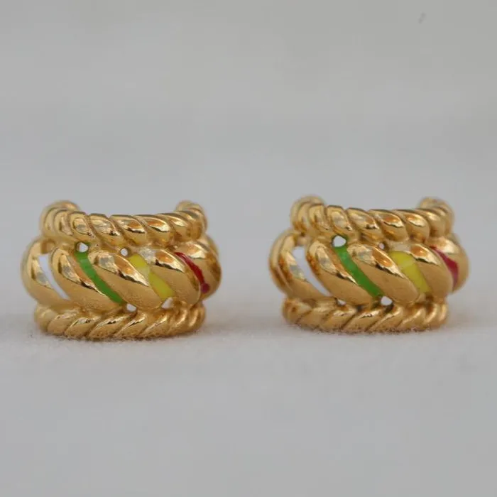Jewelvers Earrings 18k GoldFilled Croissant Enamel Hoop Earrings Gold Earrings for Women Jewelvers Earrings 18k GoldFilled Croissant Enamel Hoop Earrings Gold Earrings for Women
