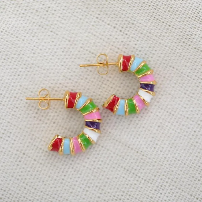Jewelvers Earrings 18K GoldFilled Enamel Earrings for Women