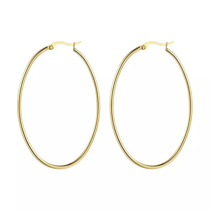 Jewelvers Earrings 18K GoldFilled Large Oval Hoop Earrings Jewelvers Earrings 18K GoldFilled Large Oval Hoop Earrings