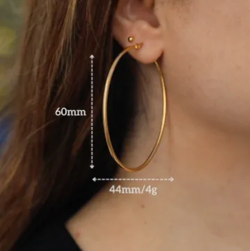 Jewelvers Earrings 18K GoldFilled Large Oval Hoop Earrings Jewelvers Earrings 18K GoldFilled Large Oval Hoop Earrings