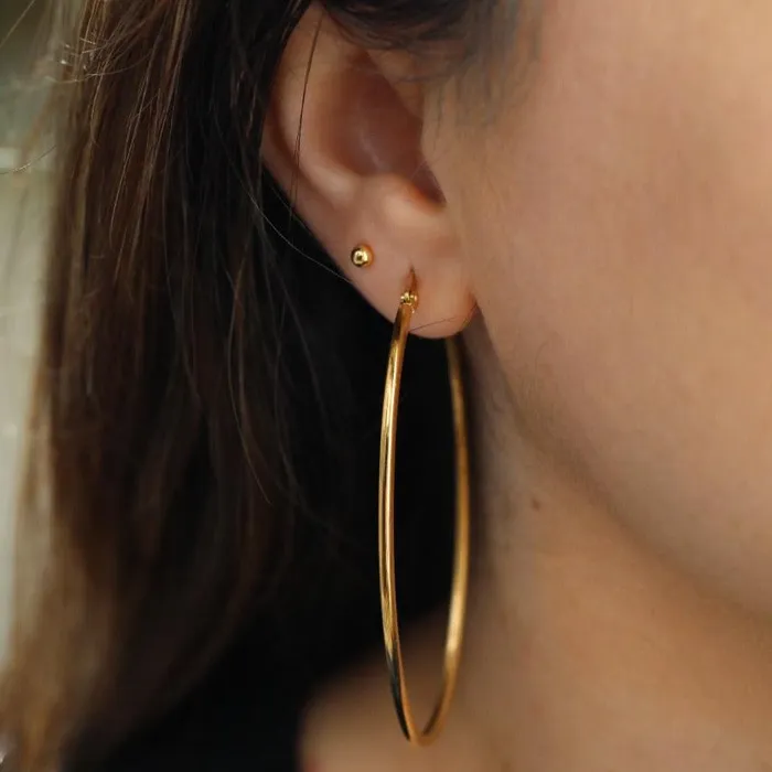 Jewelvers Earrings 18K GoldFilled Large Oval Hoop Earrings Jewelvers Earrings 18K GoldFilled Large Oval Hoop Earrings