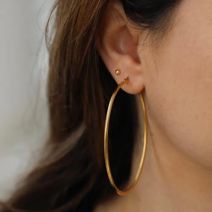 Jewelvers Earrings 18K GoldFilled Large Oval Hoop Earrings Jewelvers Earrings 18K GoldFilled Large Oval Hoop Earrings
