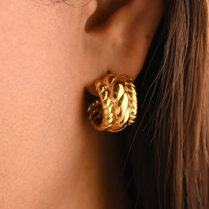 Jewelvers Earrings 18K GoldFilled Twisted Gold Hoop Earrings for Women Jewelvers Earrings 18K GoldFilled Twisted Gold Hoop Earrings for Women