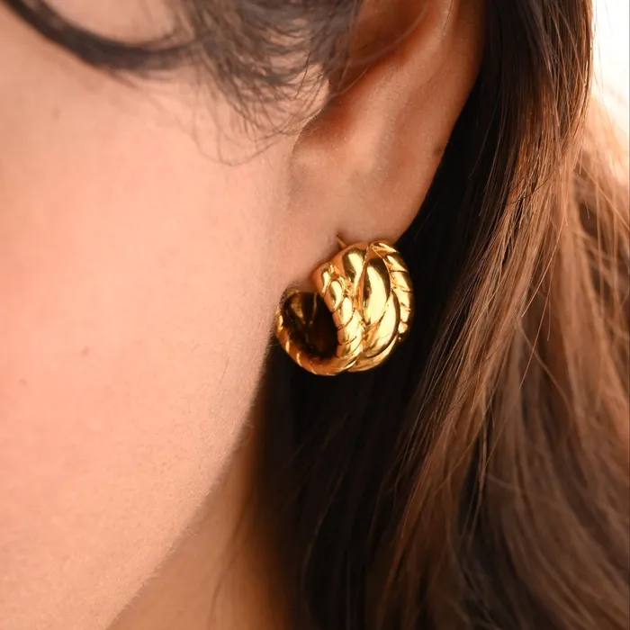 Jewelvers Earrings 18K GoldFilled Twisted Gold Hoop Earrings for Women Jewelvers Earrings 18K GoldFilled Twisted Gold Hoop Earrings for Women