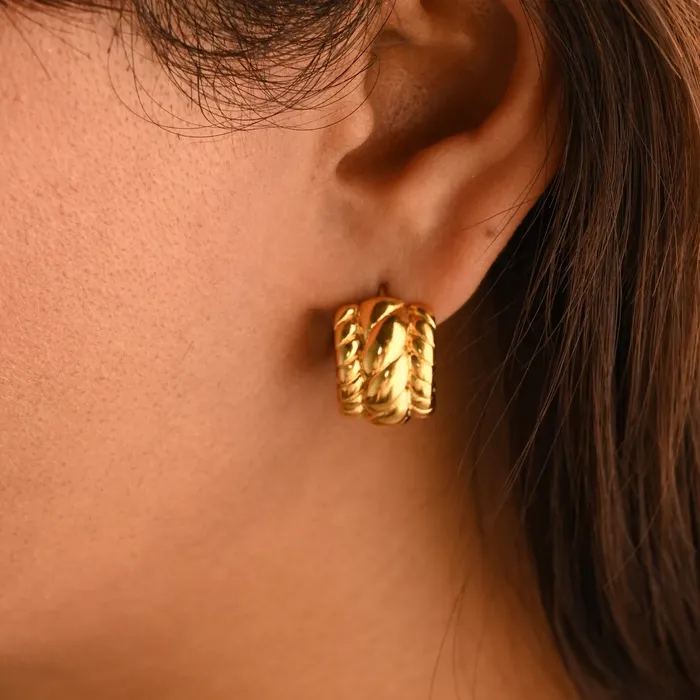 Jewelvers Earrings 18K GoldFilled Twisted Gold Hoop Earrings for Women Jewelvers Earrings 18K GoldFilled Twisted Gold Hoop Earrings for Women