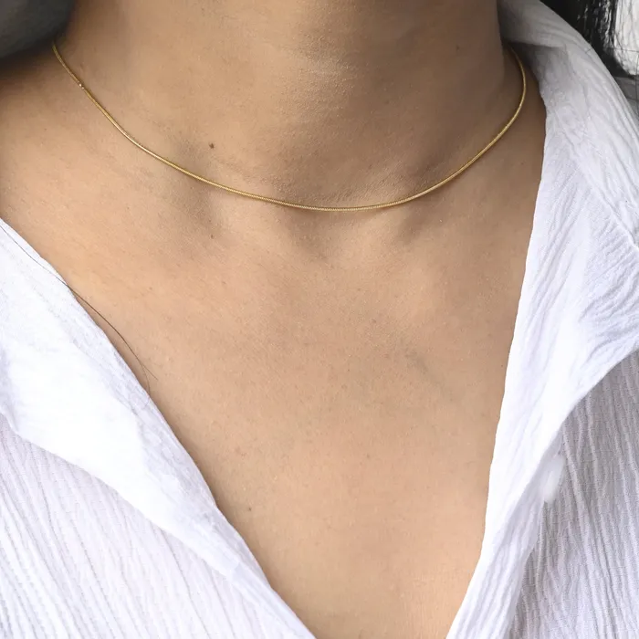 Jewelvers Necklaces 14K Gold Filled Dainty Round Snake Necklace