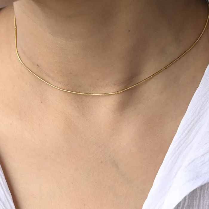 Jewelvers Necklaces 14K Gold Filled Dainty Round Snake Necklace Jewelvers Necklaces 14K Gold Filled Dainty Round Snake Necklace