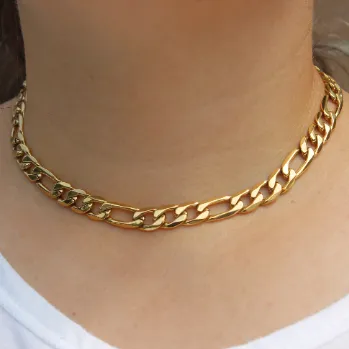 Jewelvers Necklaces 18K GoldFilled Chunky Figaro Necklace