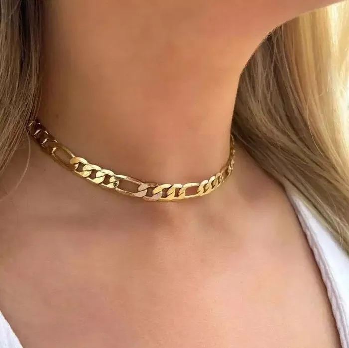 Jewelvers Necklaces 18K GoldFilled Chunky Figaro Necklace