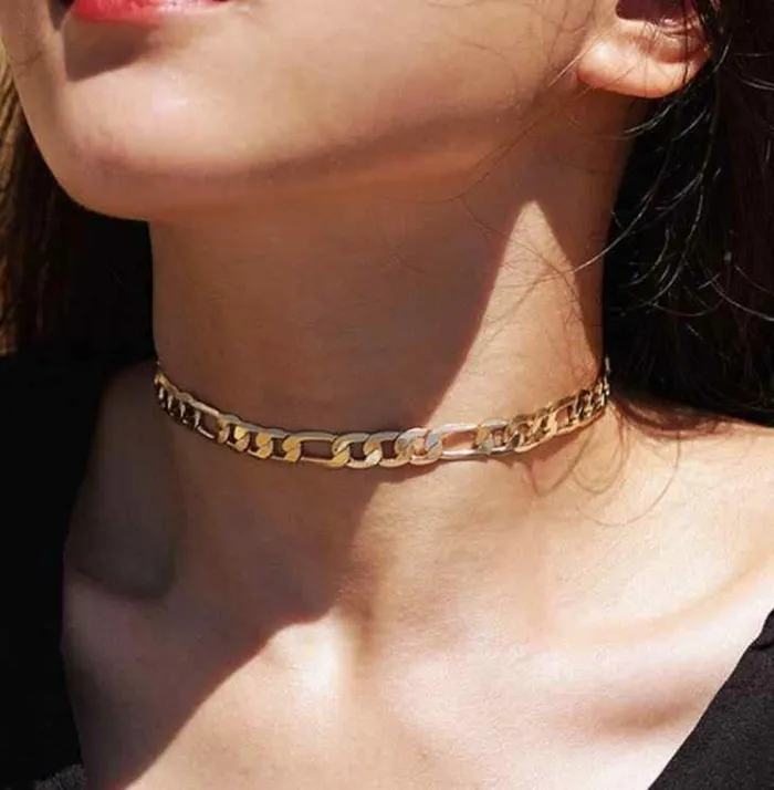 Jewelvers Necklaces 18K GoldFilled Chunky Figaro Necklace