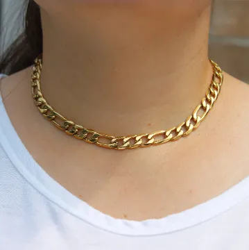 Jewelvers Necklaces 18K GoldFilled Chunky Figaro Necklace