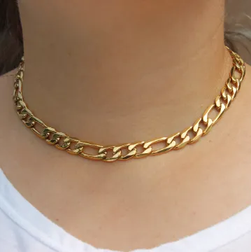 Jewelvers Necklaces 18K GoldFilled Chunky Figaro Necklace