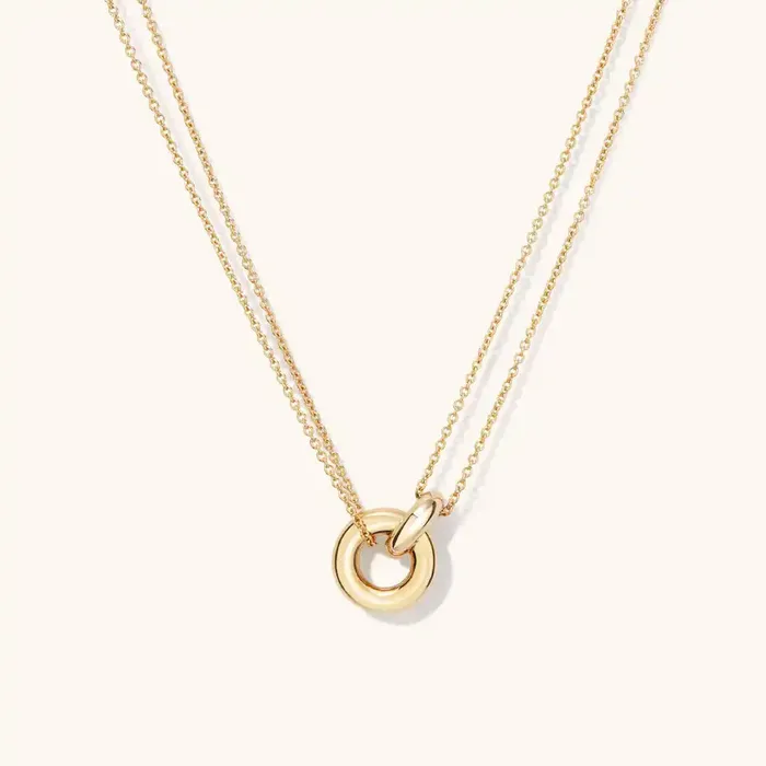 Jewelvers Necklaces Gold Double Circle Bond Necklace