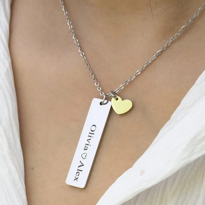 Jewelvers Necklaces Silver Custom Bar Necklace Engraved Name Necklace Personalized Necklace Bar Pendant Necklace Jewelvers Necklaces Silver Custom Bar Necklace Engraved Name Necklace Personalized Necklace Bar Pendant Necklace