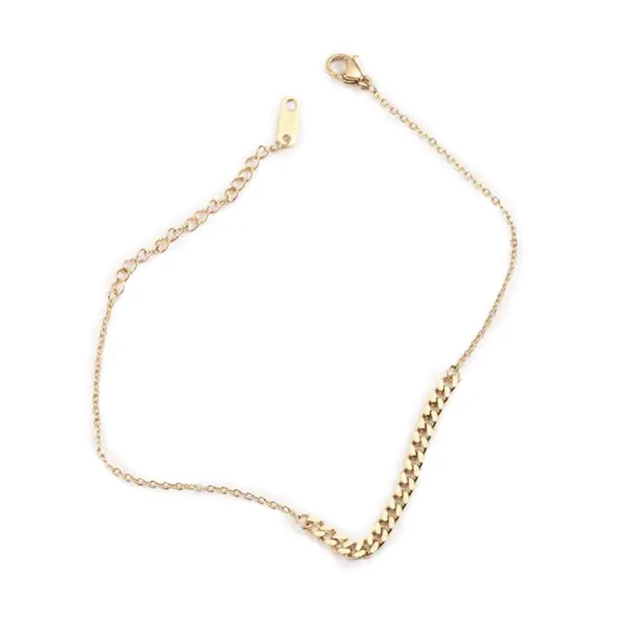 Jewelvers PreStyled Sets 18k GoldFilled Cuban Link Anklet Anklet For Women Gold Anklet Eva Anklet