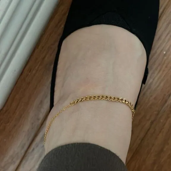 Jewelvers PreStyled Sets 18k GoldFilled Cuban Link Anklet Anklet For Women Gold Anklet Eva Anklet