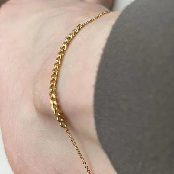 Jewelvers PreStyled Sets 18k GoldFilled Cuban Link Anklet Anklet For Women Gold Anklet Eva Anklet