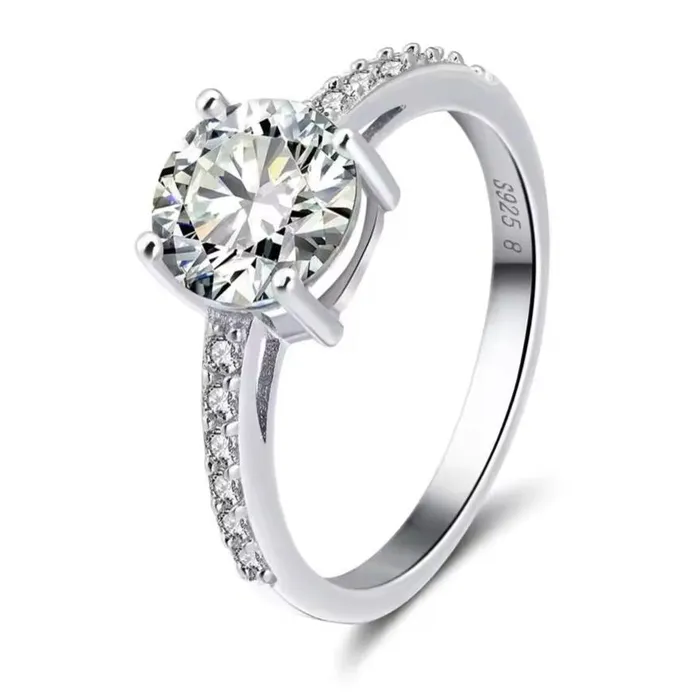 Jewelvers Rings 925 sterling silver Unique Moissanite Diamond Wedding Engagement Ring for Women Jewelvers Rings 925 sterling silver Unique Moissanite Diamond Wedding Engagement Ring for Women