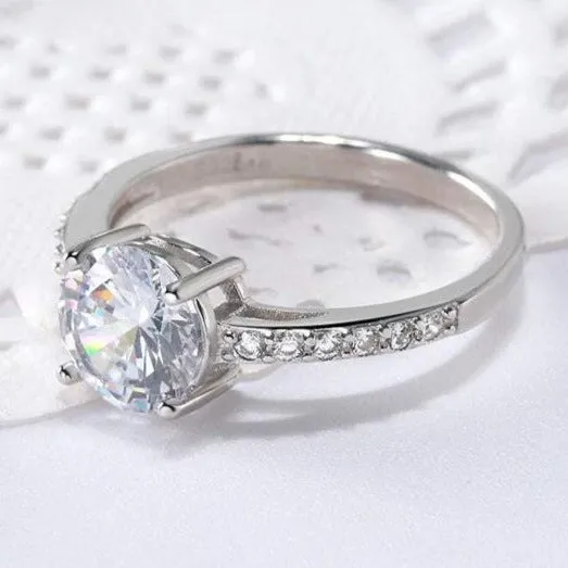 Jewelvers Rings 925 sterling silver Unique Moissanite Diamond Wedding Engagement Ring for Women