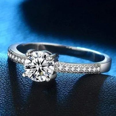 Jewelvers Rings 925 sterling silver Unique Moissanite Diamond Wedding Engagement Ring for Women