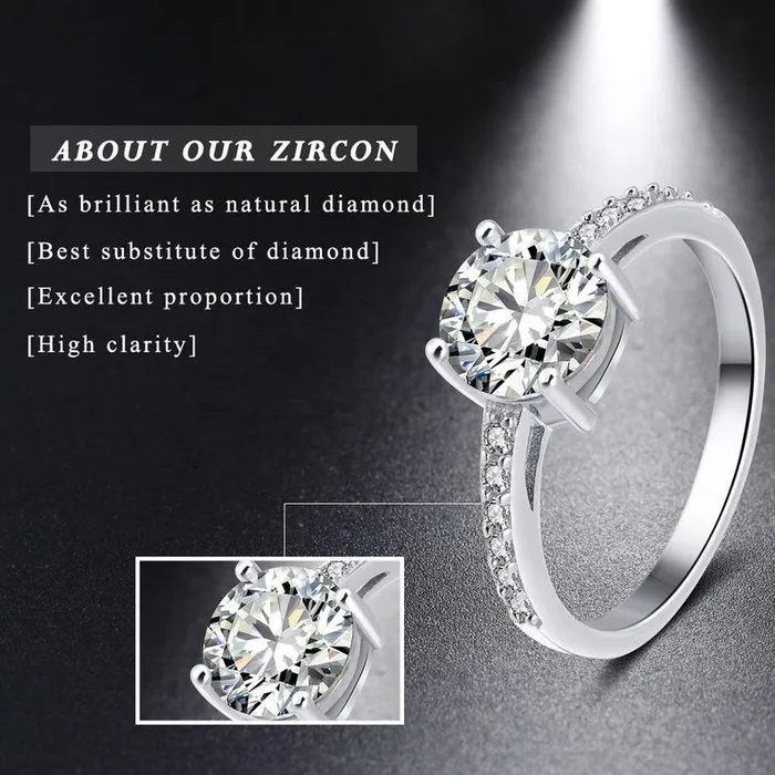 Jewelvers Rings 925 sterling silver Unique Moissanite Diamond Wedding Engagement Ring for Women