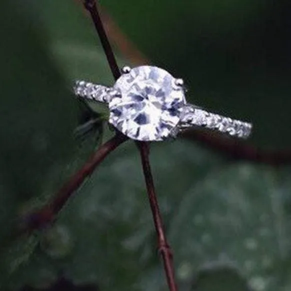 Jewelvers Rings 925 sterling silver Unique Moissanite Diamond Wedding Engagement Ring for Women