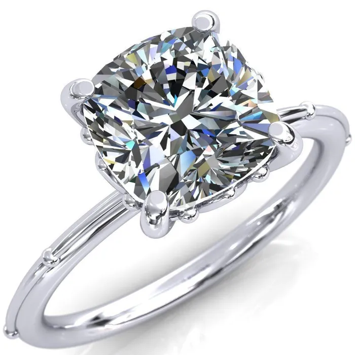 Klee Cushion Center Stone Summer Lily Engagement Ring Fire Brilliance Rings