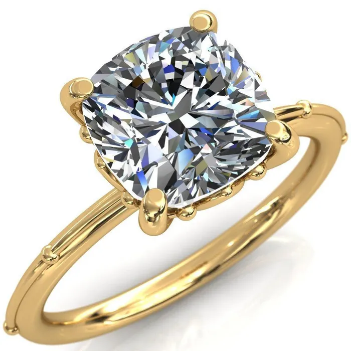 Klee Cushion Center Stone Summer Lily Engagement Ring Fire Brilliance Rings